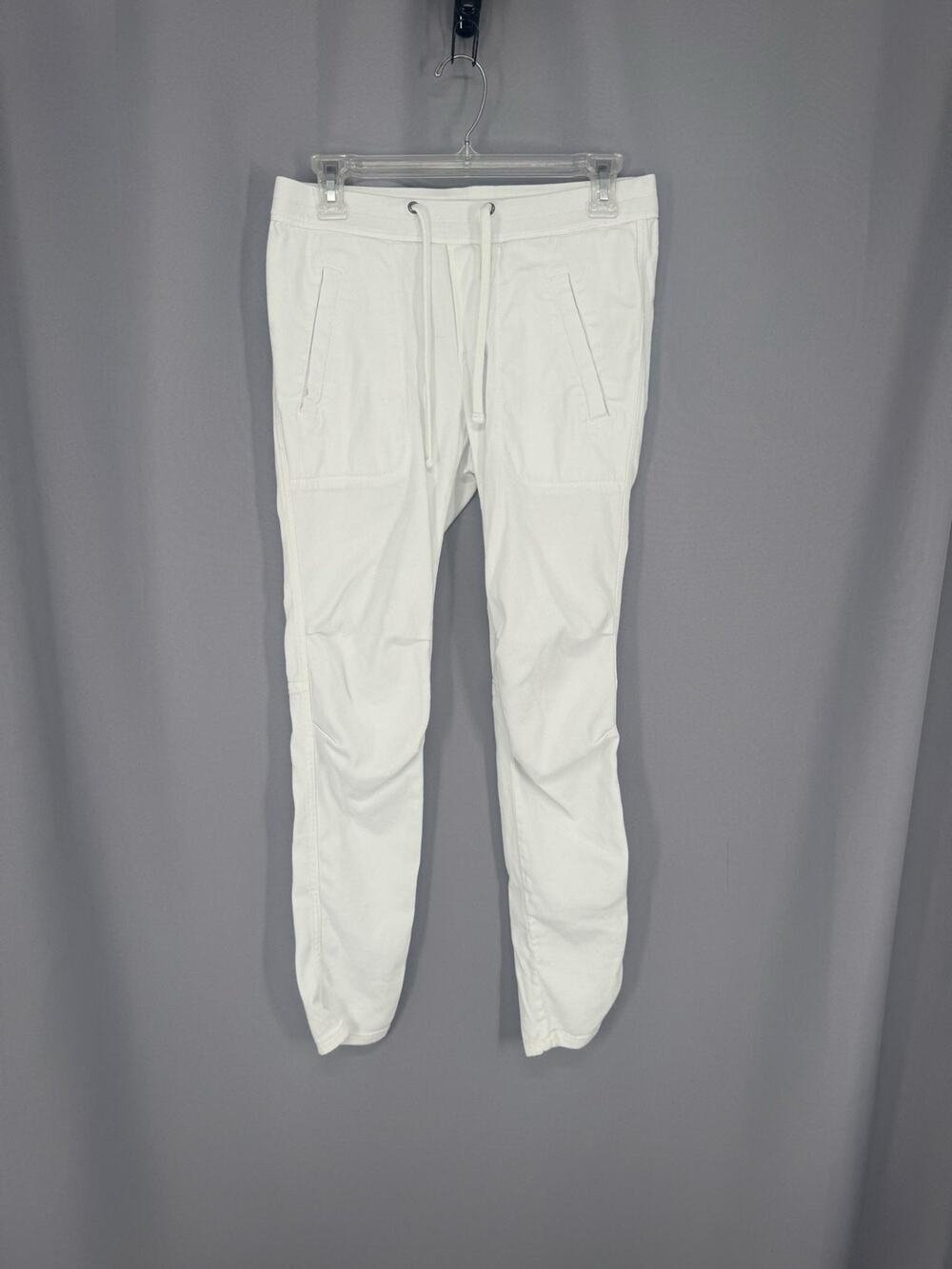 James Perse Pants Womens 0 White Twill Jogger Drawstring Stretch Pockets